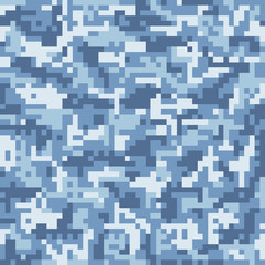 Digital camouflage seamless pattern. Abstract pixel background.