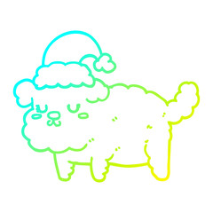 cold gradient line drawing cute christmas dog