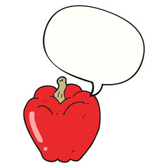 cartoon pepper and speech bubble