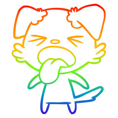 rainbow gradient line drawing cartoon disgusted dog