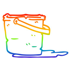 rainbow gradient line drawing cartoon bucket