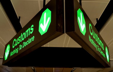 Customs Sign at Airport