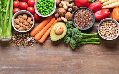 Fototapeta na wymiar Health food for vegan cooking. Foods high in antioxidants, carbohydrates and vitamins.