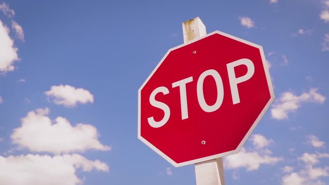 close up of red stop sign