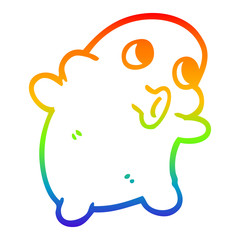 rainbow gradient line drawing cartoon weird alien