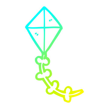 recommend clip art: cold gradient line drawing cartoon kite
