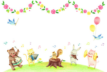 動物の音楽隊　春　背景