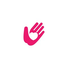 Adoption and Hand care, social logo template vector