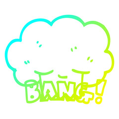 cold gradient line drawing cartoon explosion bang