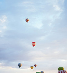 Group of air balloons flying in the sky