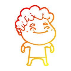 warm gradient line drawing cartoon friendly man