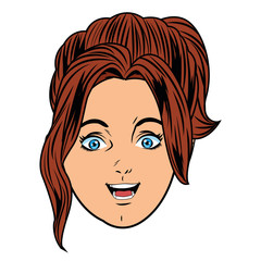 young girl face avatar cartoon