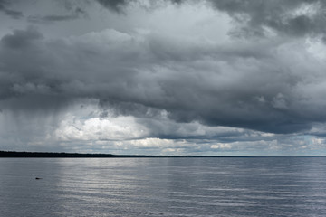 Obraz na płótnie Canvas Clouds over gulf of Riga, Baltic sea.