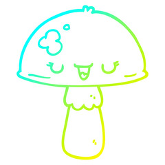 cold gradient line drawing cartoon mushroom