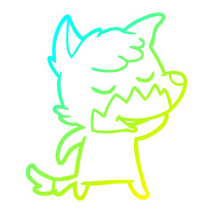 cold gradient line drawing friendly cartoon fox