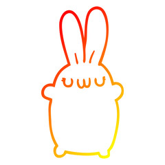 warm gradient line drawing cartoon rabbit