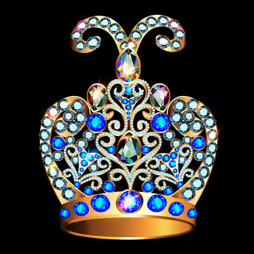 illustration of a shiny golden crown with precious stones