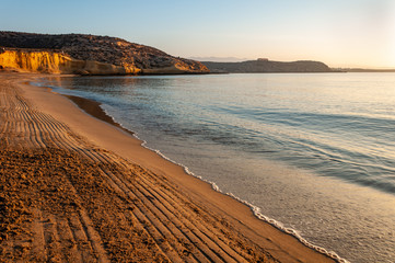 Aguilas, protected marine park of the four coves, on the Mediterranean sea of Murcia, a tourist destination in Spain: "Playa la Carolina".