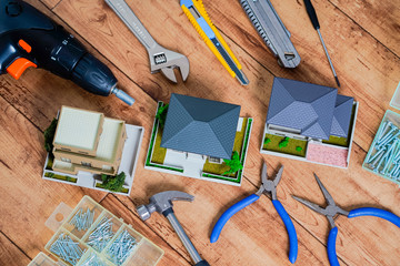 DIY道具と家模型