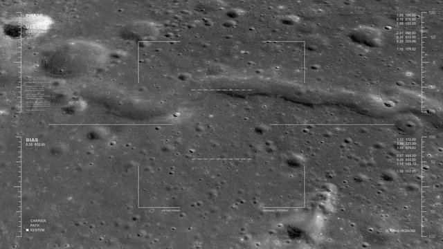 360 degree circular recon flyover, SE edge, Montes Carpatus range, Mare Insularum. LAT 13.28 LONG 328.84. Reversible, seamless loop. Elements of this image furnished by NASA