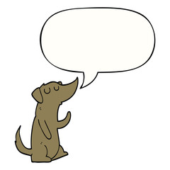 cartoon dog and speech bubble