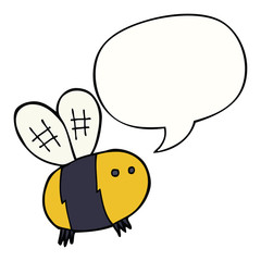 cartoon bee and speech bubble