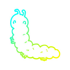 cold gradient line drawing cartoon caterpillar