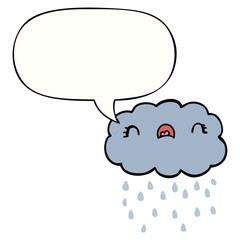 cute cartoon cloud and speech bubble