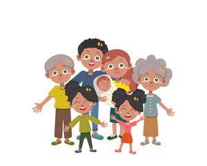 happy family time vector set 