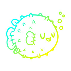 cold gradient line drawing blowfish