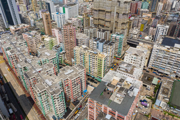 Aerial view of Hong Kong city
