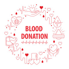 Donation Blood circle banner - 276842191