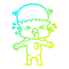cold gradient line drawing weird cartoon alien
