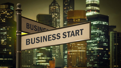 Street Sign BUSINESS START