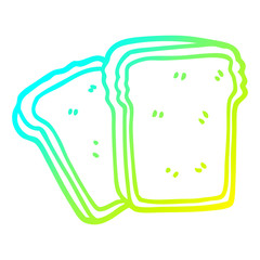 cold gradient line drawing cartoon toast
