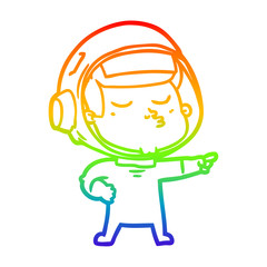rainbow gradient line drawing cartoon confident astronaut © lineartestpilot