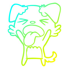 cold gradient line drawing cartoon disgusted dog