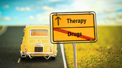Street Sign to Therapy versus Drugs