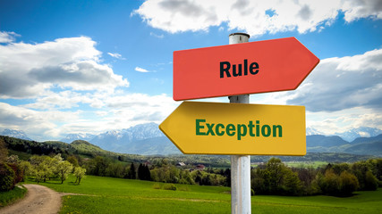 Street Sign to Exception versus Rule