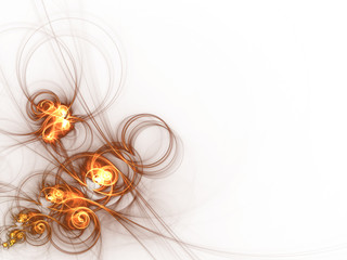 gold abstract fractal background 3d rendering illustration