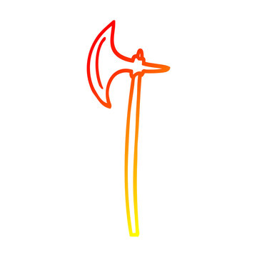 recommend clip art: warm gradient line drawing cartoon medieval axe