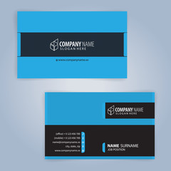 Blue and black modern business card template, Illustration Vector 10