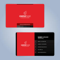 Red and Black modern business card template, Illustration Vector 10