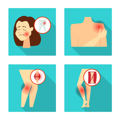 Vector design of damage and wound symbol. Set of damage and rendering vector icon for stock.