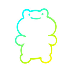cold gradient line drawing funny cartoon frog