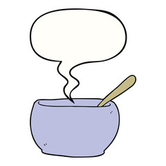 cartoon soup bowl and speech bubble