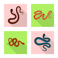 Vector design of skin and reptile sign. Collection of skin and danger vector icon for stock.