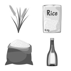 Vector illustration of food and organic sign. Set of food and agricultural vector icon for stock.