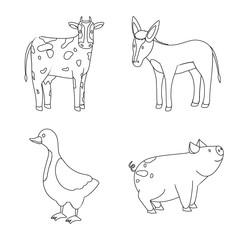 Vector design of homemade and countryside sign. Set of homemade and agriculture stock vector illustration.