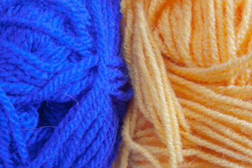 Yarn blue and yellow yarn